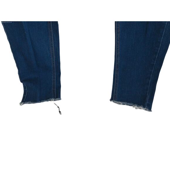 Wild Fable Dark Indigo Denim Skinny Jeans High Rise Thrashed Size 8 - Picture 9 of 9